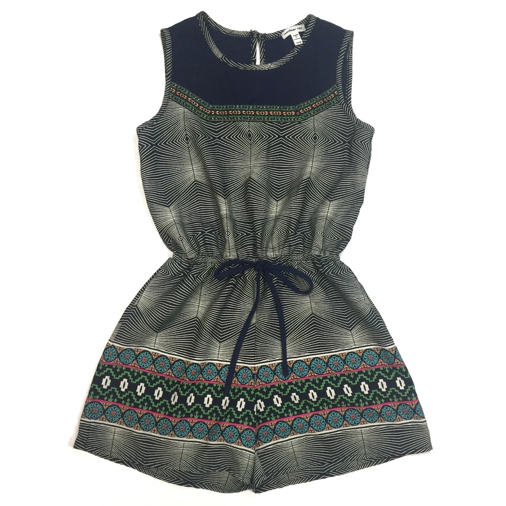 Monteau Girl sleeveless Blue Romper, Size 7/8 (S)